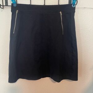 Le Lis Navy A-Line Mini Skirt with Silver Accents